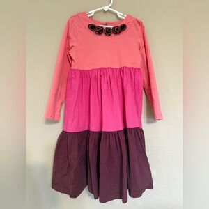 Hanna Andersson Tiered Color Block Dress Size 120 (age 6/7)